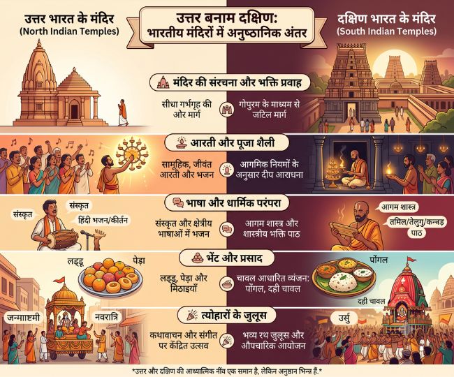 उत्तर बनाम दक्षिण मंदिर 